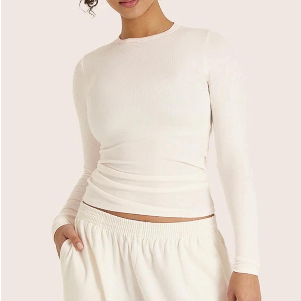 SET Active Ribbed Modal Body Long Sleeve in Blanc